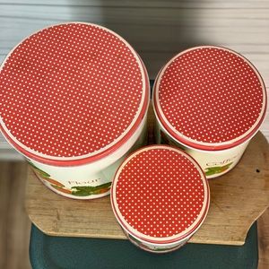 Vintage Kitchen - Vintage strawberry kitchen storage tins Vintage Kitchen - Vintage strawberry kitchen storage tins